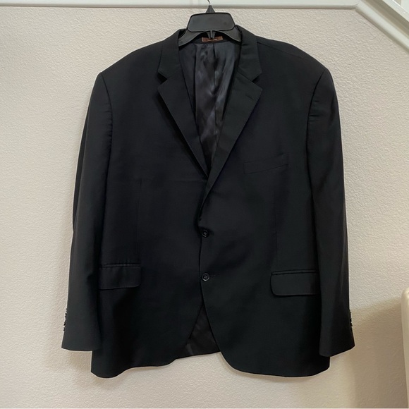 Peter millar made in Canada two 100% wool buttons full black coat men’s size 50R